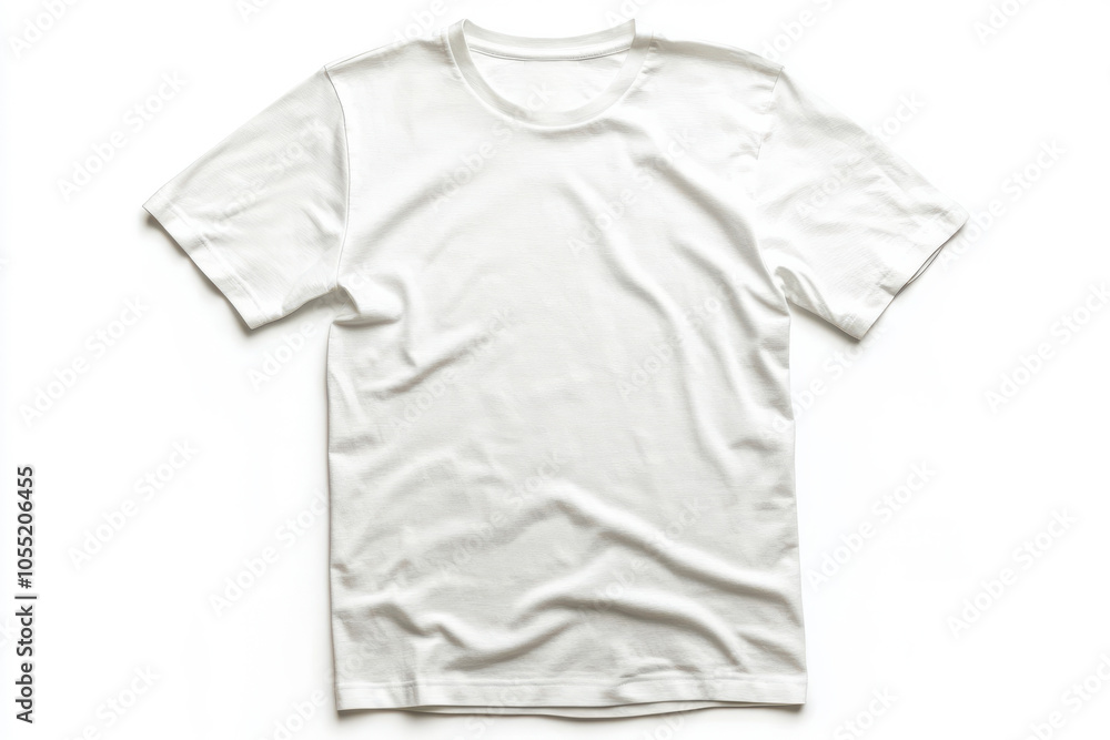 Plain white T-shirt isolated on white background for branding or mockup Plain white T-shirt isolated on white background for branding or mockup