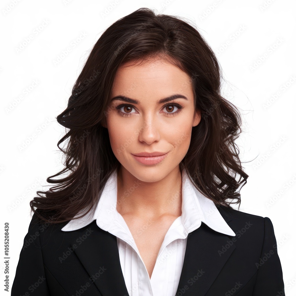 Full body photo of a smiling hispanic female lawyer, isolated on white Full body photo of a smiling hispanic female lawyer, isolated on white