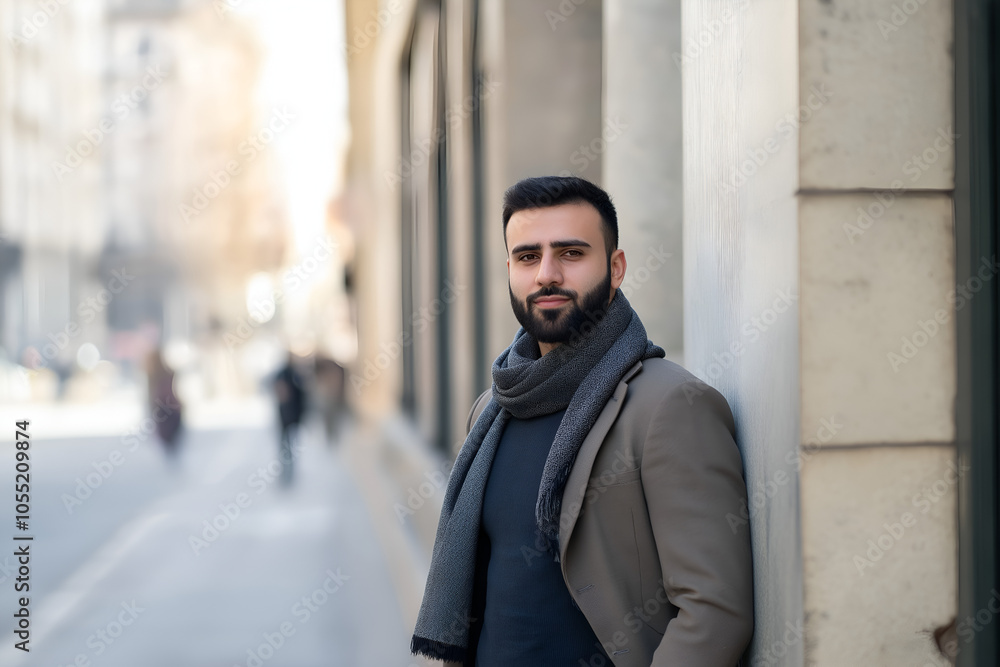 Handsome Emirati Arab on the street, Middle East traveler concept. Handsome Emirati Arab on the street, Middle East traveler concept.