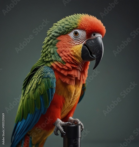 parrot talking on podcast microphone ai, Generative AI