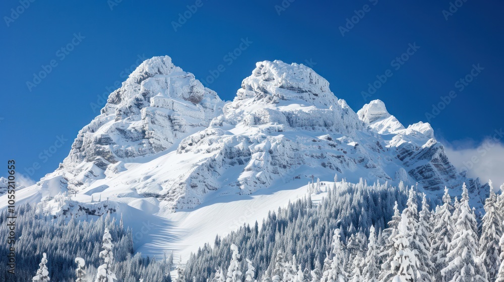 Obraz premium Snowy Mountain Peaks