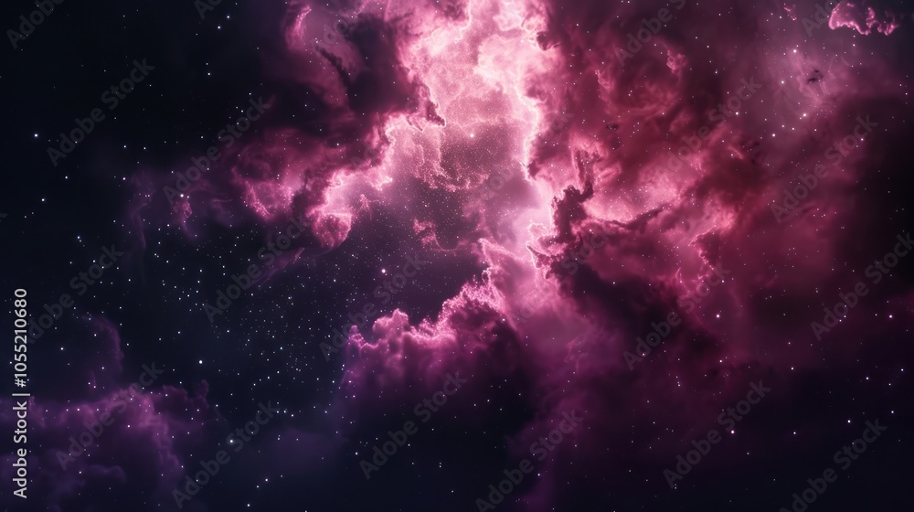 Naklejka premium Cosmic Nebula with Stars