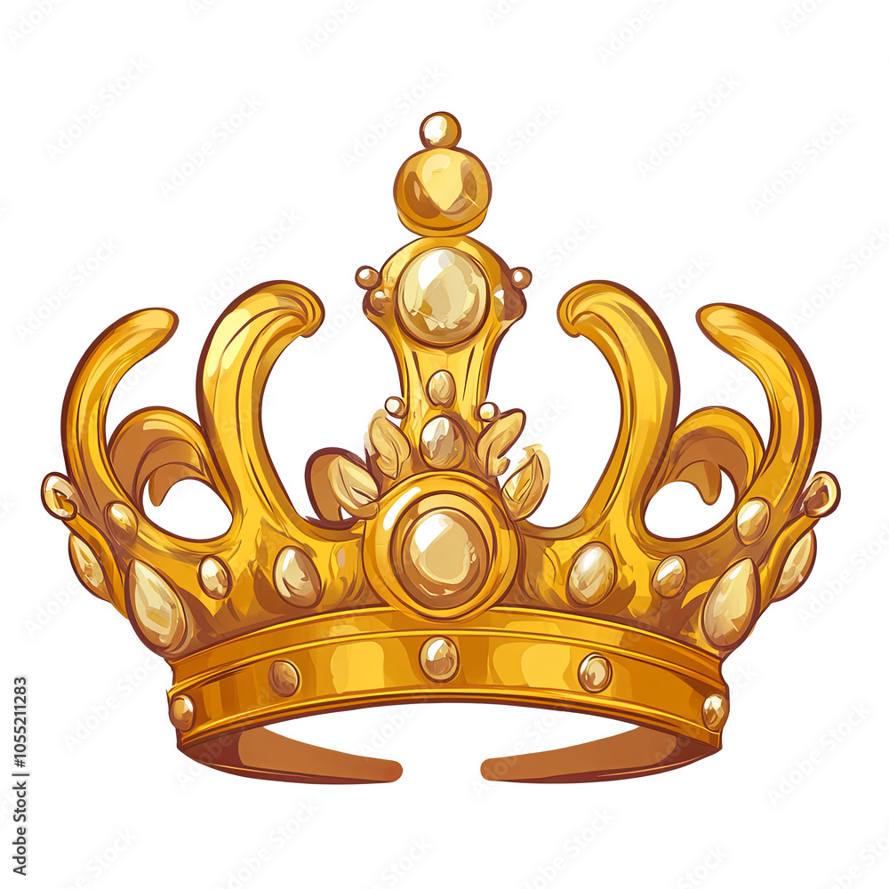 Generative ai illustration Cartoon of a Gold Crown with spherical aspects Generative ai illustration Cartoon of a Gold Crown with spherical aspects