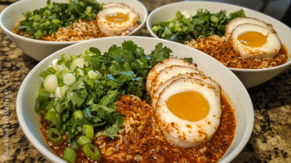 Cozy Ramen Bowls with Spicy Chili Oil Cozy Ramen Bowls with Spicy Chili Oil