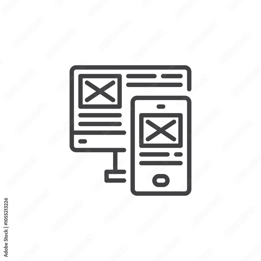 Responsive Design line icon Responsive Design line icon