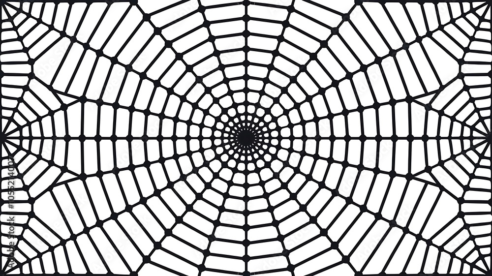 Obraz premium Seamless spider web. Connected black lines on white background
