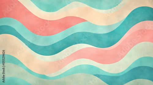 Abstract wavy pattern in soft pastel colors for backgrounds or design purposes.