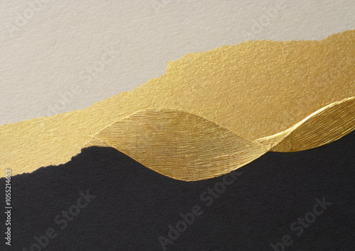 黒とゴールドの和紙の背景素材