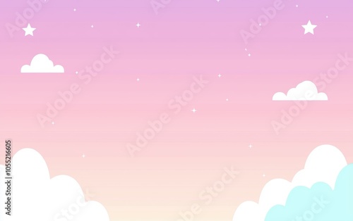 Colorful gradient sky with rainbow hues and shimmering clouds, capturing a magical, dreamlike ambiance photo