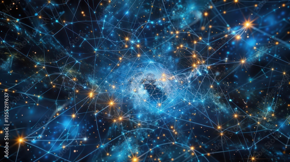 Obraz premium Network and Connections in the Universe