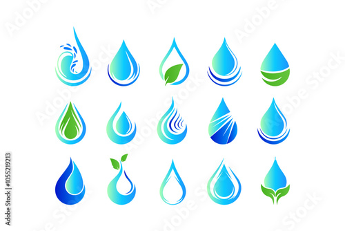 The drop, water droplet vector icon is set for website design, app, and UI and is isolated on a white background. Vector illustration.