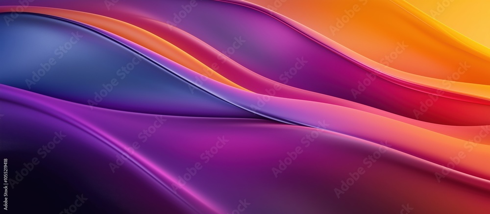 Naklejka premium Colorful Waves Dance on the Dusk Canvas