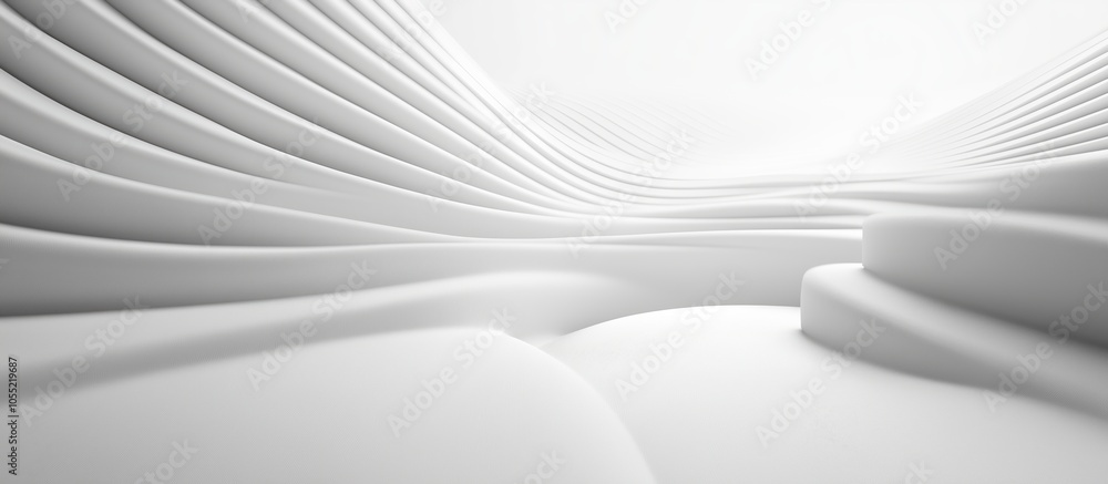 Fototapeta premium Serene Curved Waves in Abstract Art