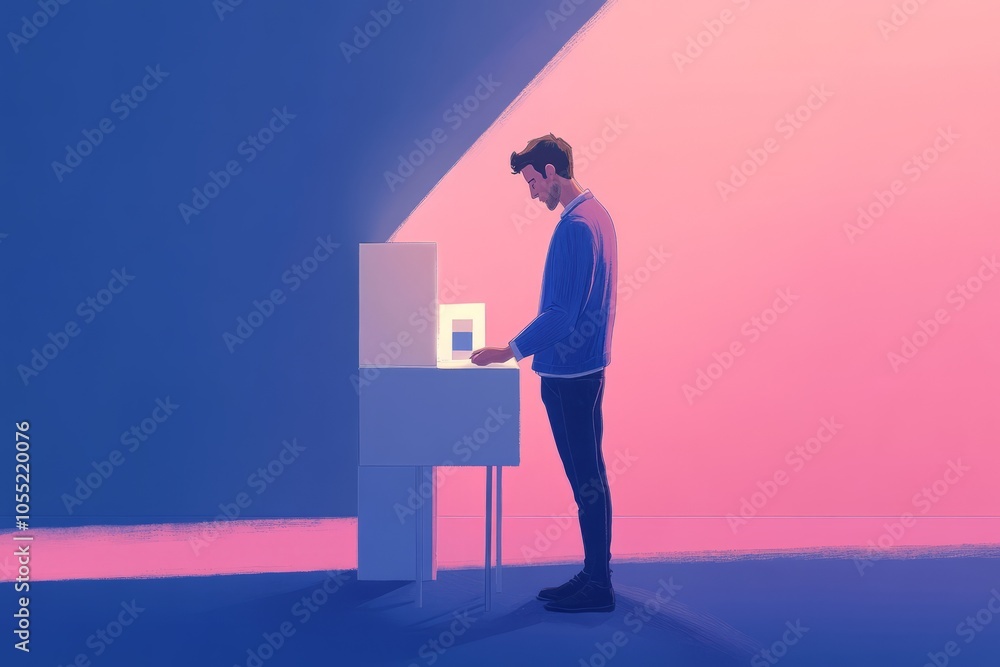 illustration of people casting a vote on a election , democracy illustration of people casting a vote on a election , democracy