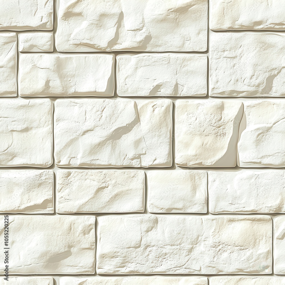 A textured, white stone wall pattern featuring rectangular bricks with uneven surfaces and a natural, rustic appearance. A textured, white stone wall pattern featuring rectangular bricks with uneven surfaces and a natural, rustic appearance.
