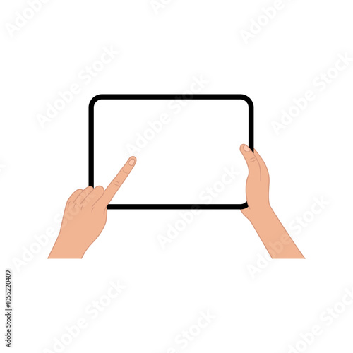 hand holding tablet pc