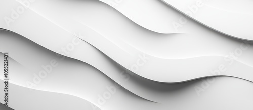 Serene White Abstract Waves Design