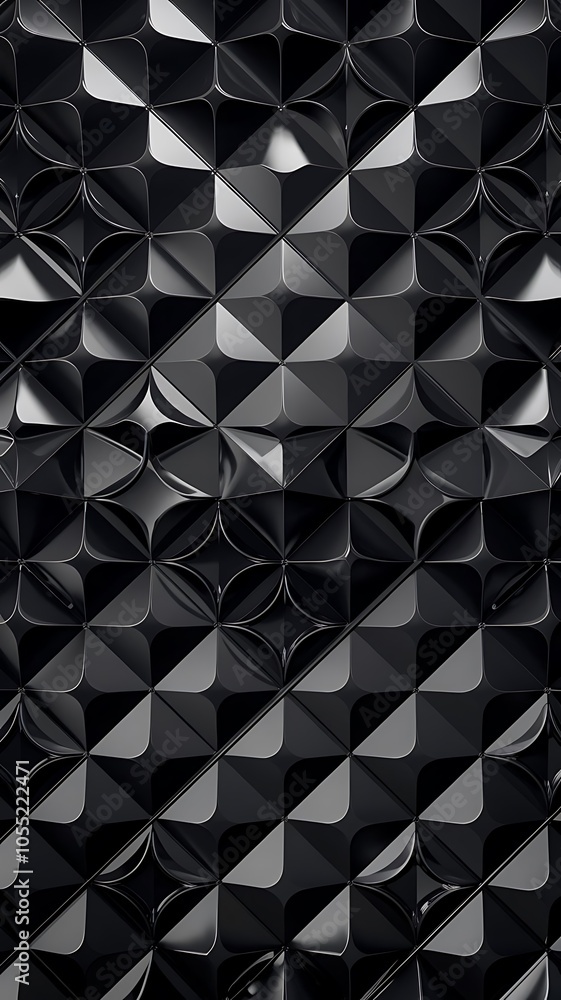 Close-up view of black shiny abstract geometric background Close-up view of black shiny abstract geometric background