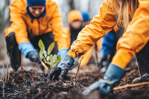 Volunteers Creating Firebreaks for Environmental Protection photo