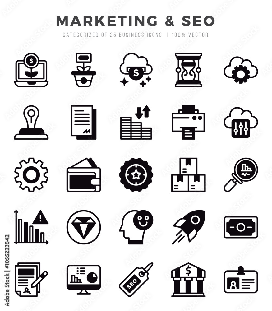 icons set. Marketing & SEO for web. app. vector illustration. icons set. Marketing & SEO for web. app. vector illustration.