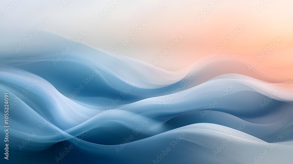 Fototapeta premium Calming Rhythms represented through smooth gradients that transition gently, creating a peaceful and calming visual experience