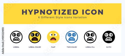 Hypnotized set of icons. Vector illustration with different styles.