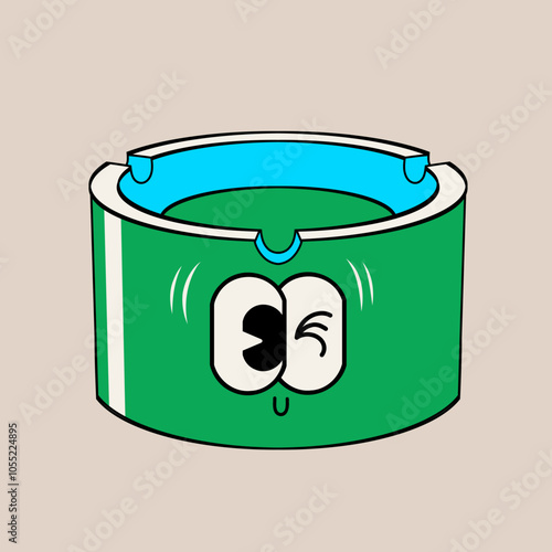 Doodle cute character illustration ashtray sticker