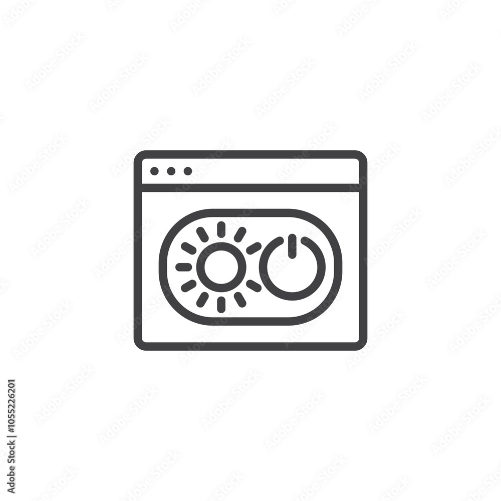 Browser Light Mode line icon Browser Light Mode line icon