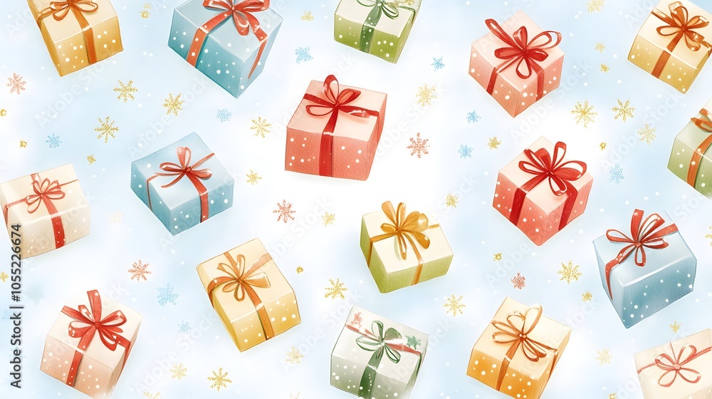 Colorful presents delightful winter celebration Colorful presents delightful winter celebration