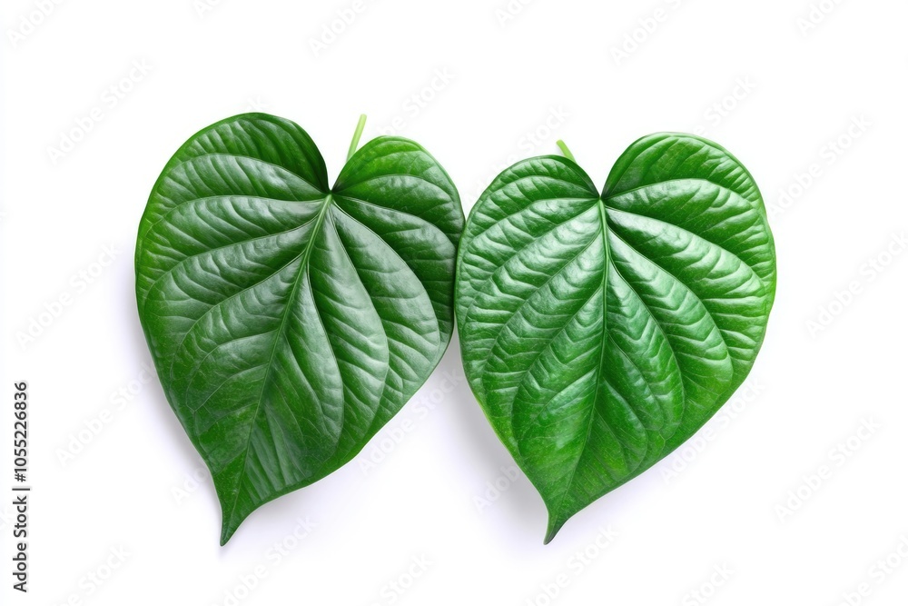 Edible betel leaves fresh and organic over white background Edible betel leaves fresh and organic over white background