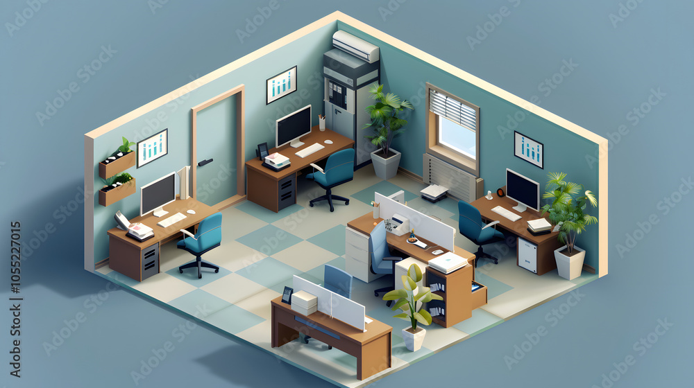 Flexible Office design 3D Flexible Office design 3D