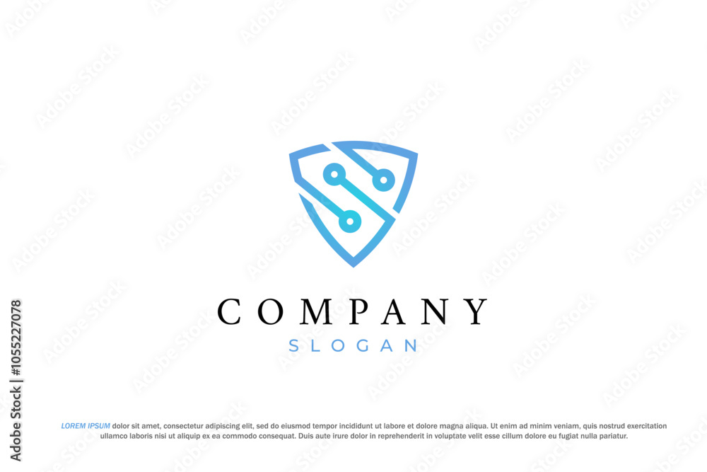 Minimalist tech logo for a startup shield Minimalist tech logo for a startup shield