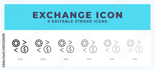 Exchange icon symbol. Isolated. Vector illustration with editable stroke.