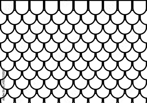 Fondo de patrón de tejas de trazo negro