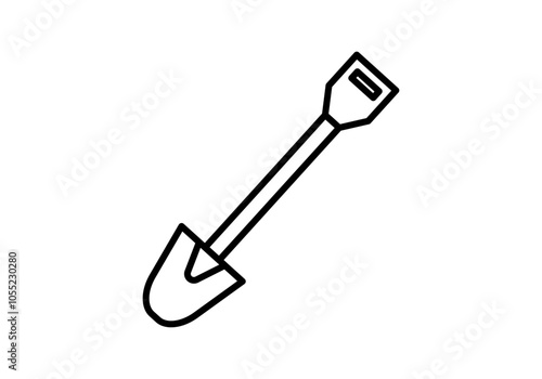 Icono negro de pala para cavar