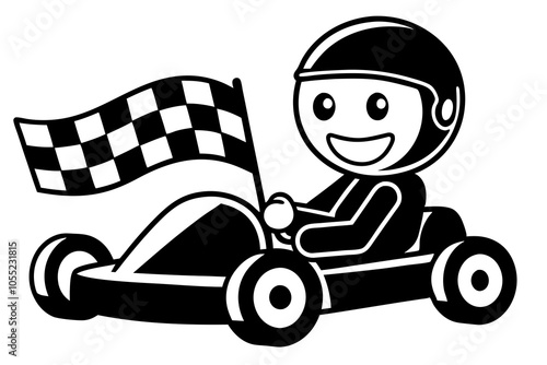 Go Kart racing silhouette design.