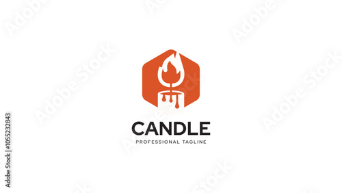 Candle flame logo design vector illustration template idea
