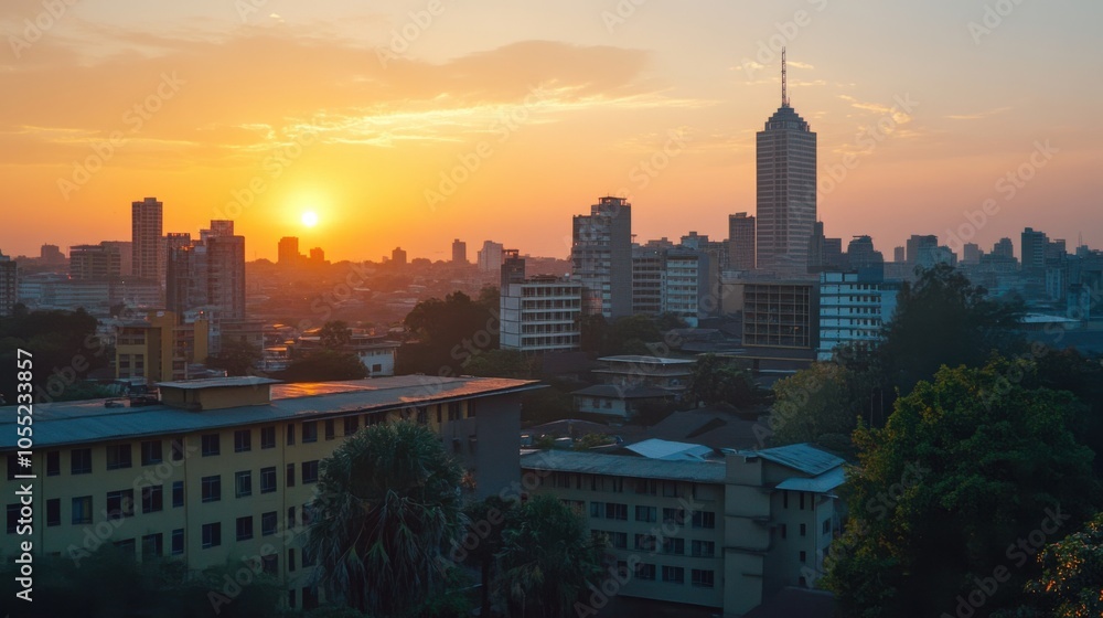 Fototapeta premium A dynamic business scene in Nairobi, featuring local startups