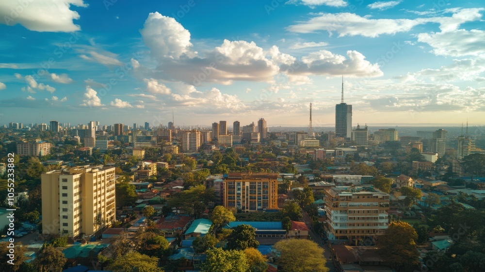 Fototapeta premium A dynamic business scene in Nairobi, featuring local startups