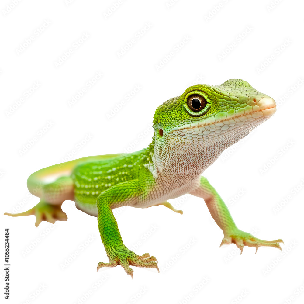 Fototapeta premium A green amphibian isolated on transparent background.