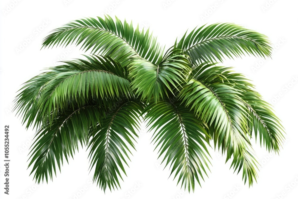 Naklejka premium Palm tree leaves isolated on white background.