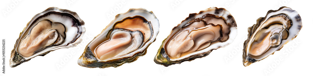 Fresh oysters on a white isolated background. Fresh oysters on a white isolated background.