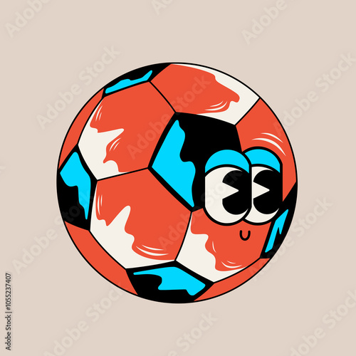 Doodle cute character illustration ball sticker