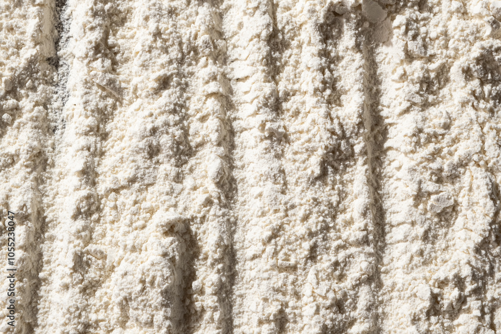 Abstract Cooking Background, Wheat Flour Texture Top View.