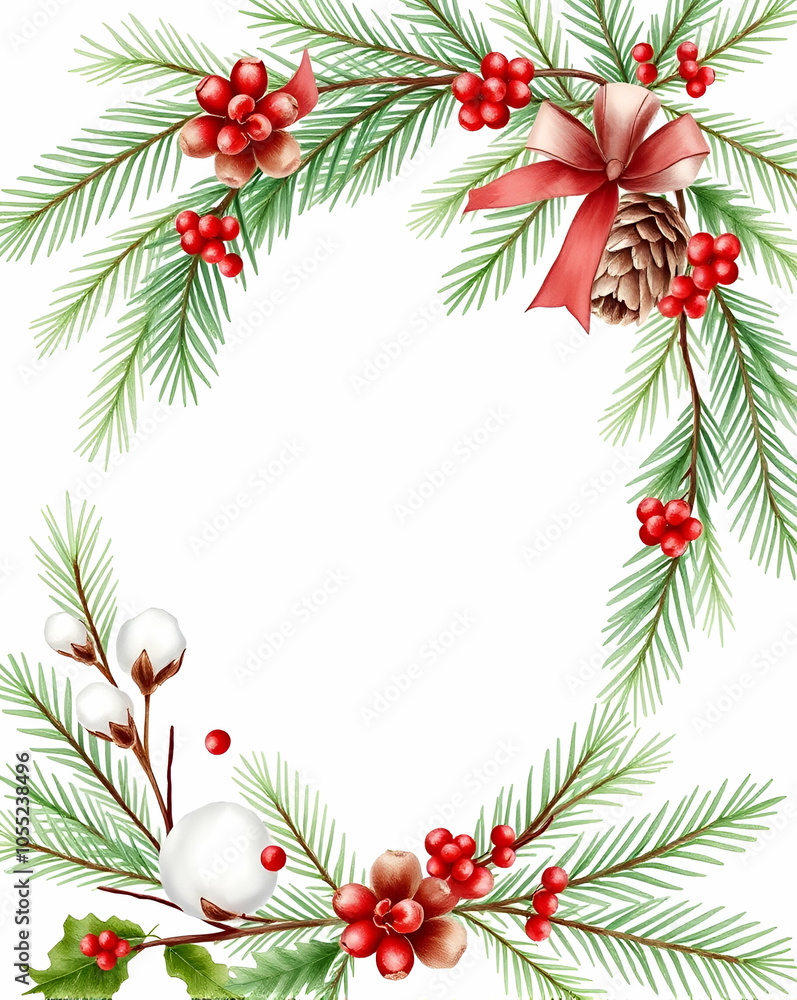 christmas frame with holly christmas frame with holly