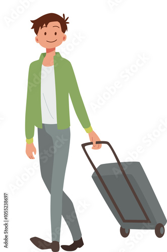 a man with a suitcase