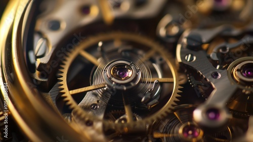 Close-up of a Mechanical Watch Mechanism