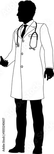 Doctor Man Medical Silhouet...