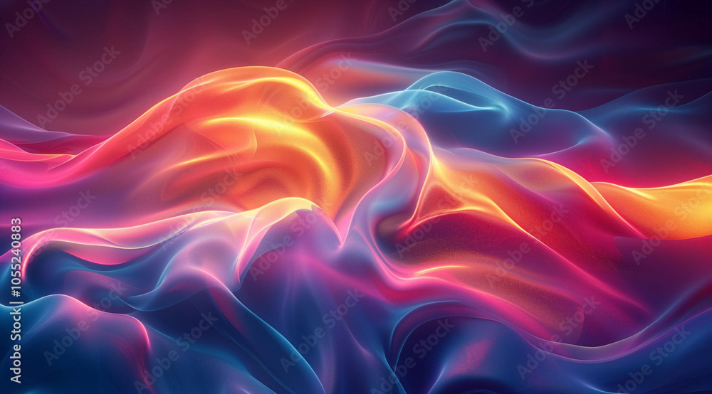 Abstract waves of neon colors, created with Generative AI technology Abstract waves of neon colors, created with Generative AI technology