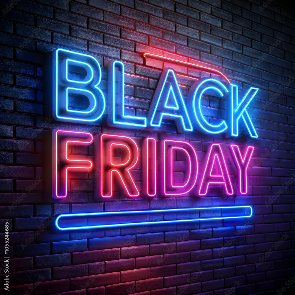 Obraz premium A neon sign that says black Friday on it 